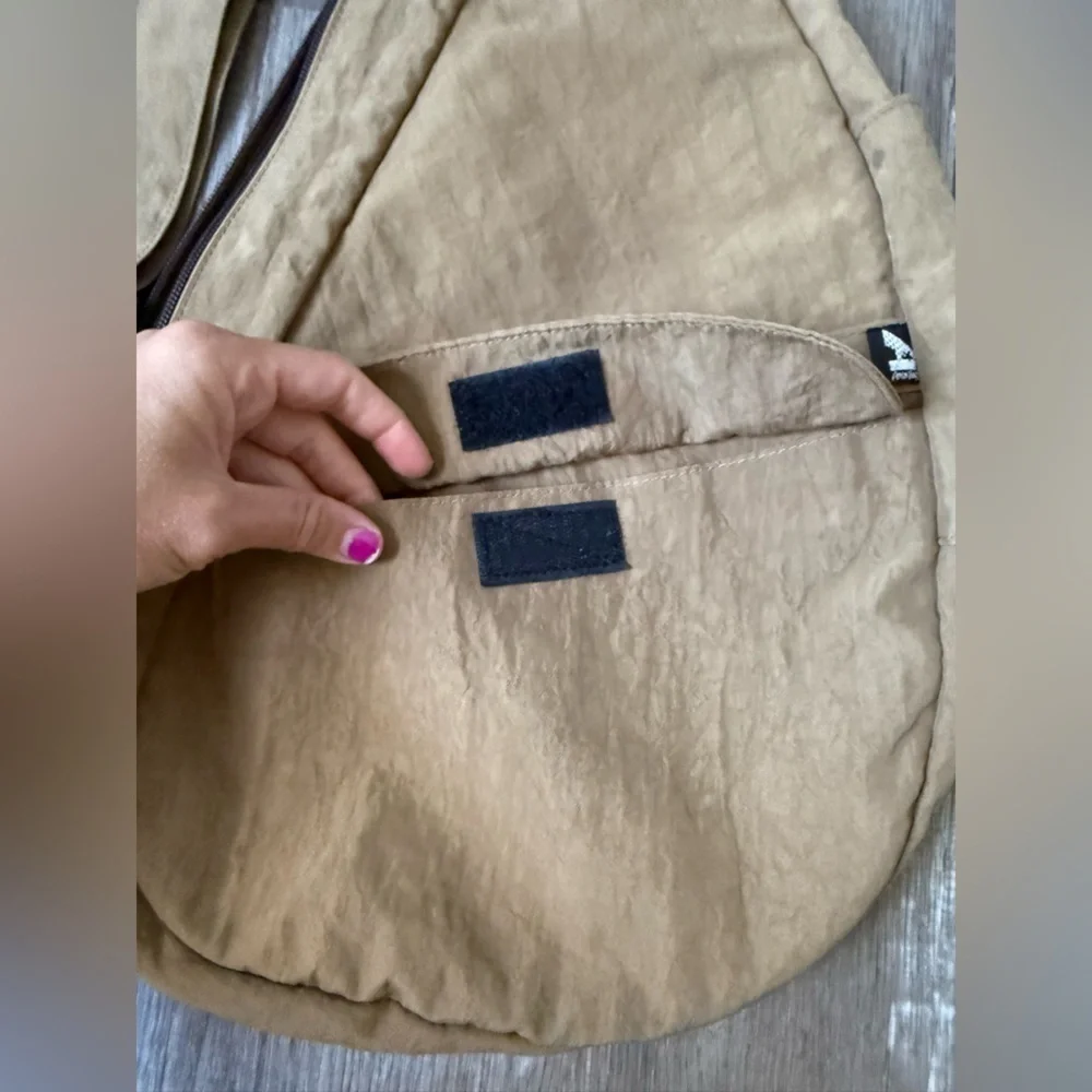 Ameri Bag Healthy Back Travel Bag Crossbody Sling Bag Canvas Brown Tan